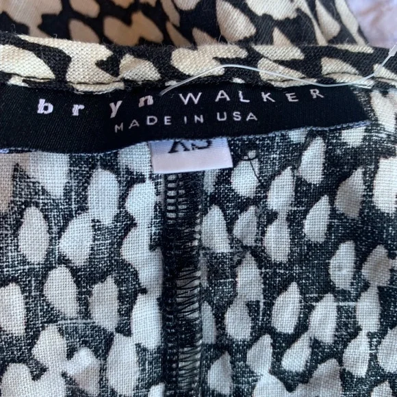 bryn Walker Monochrome Abstract Italian Linen Dress - Picture 2 of 16